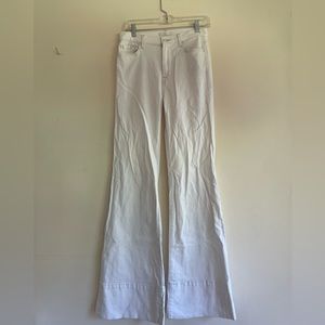 7 for all Mankind Dojo high rise flare white jeans with wide hem Size 28